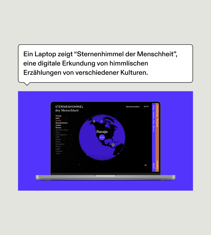 Ein Bild mit einem Tooltip darüber, der anzeigt, dass seine textliche Beschreibung als Alternativtext verwendet wird.