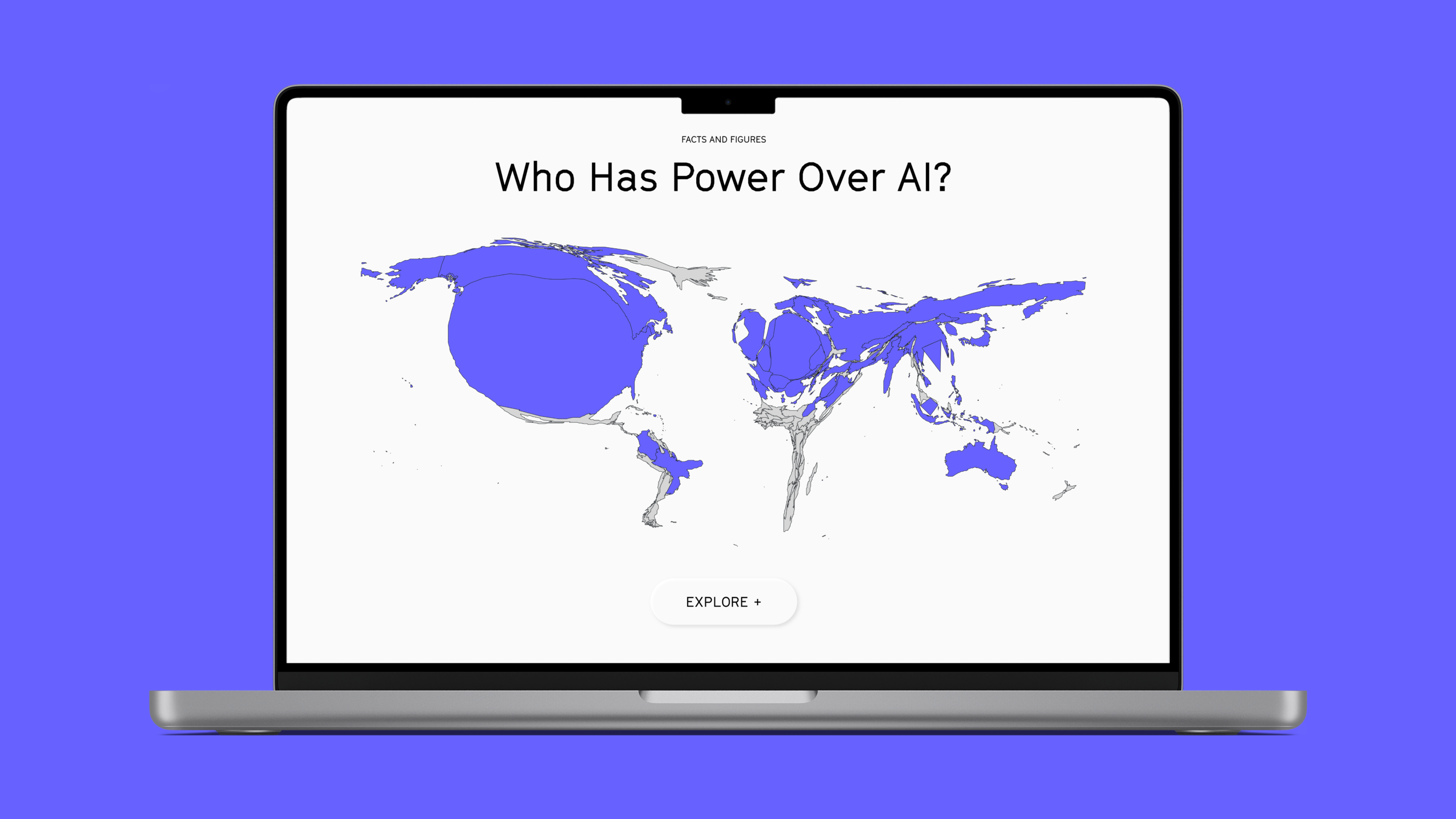 Eine farbkodierte Weltkarte mit dem Titel "Häufigkeit der Nutzung von Datensätzen nach Ländern". Bei der Karte handelt es sich um ein Kartogramm, d. h. die Länder sind in ihrer Größe verzerrt, um die Häufigkeit der Nutzung von Datensätzen in diesen Ländern widerzuspiegeln.